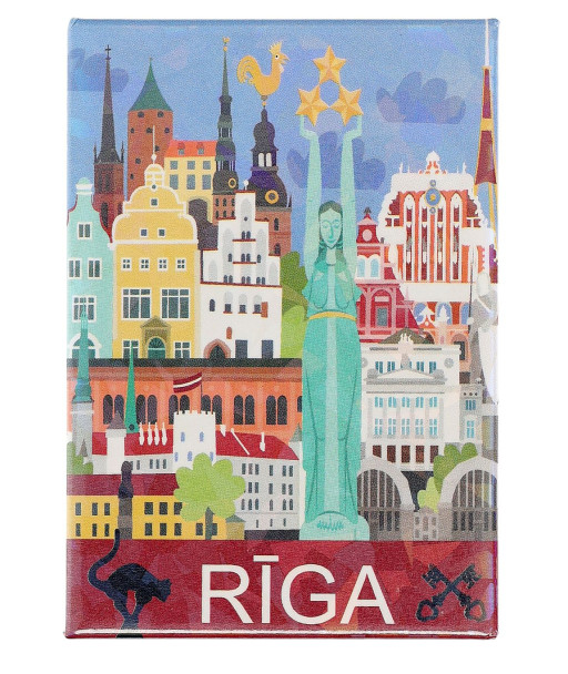 Rīgas pilsētas panorāmas ledusskapja magnēts